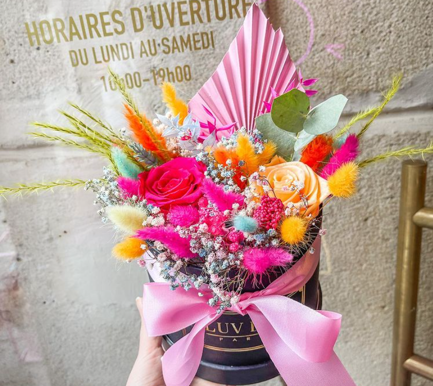 boite ronde fleurs sechees 